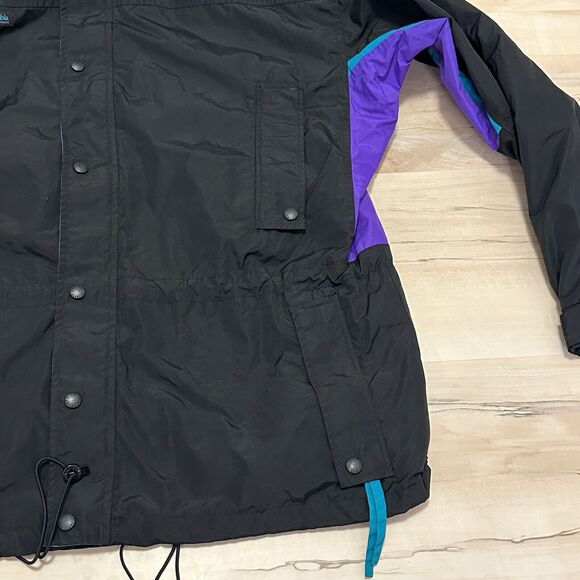 Columbia Long’s Peak Men Large Jacket 100% Nylon Full Zip Black Purple VTG - Picture 4 of 12
